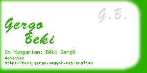 gergo beki business card