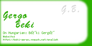 gergo beki business card